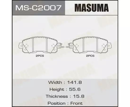 Колодки тормозные Nissan Teana (L33R) 13- передние MASUMA